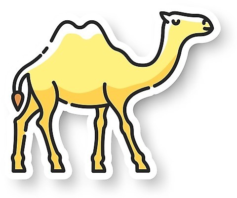EPS 해외이미지 한마리 스티커 일러스트 사람없음 낙타 해외202009 해외일러스트 1 포유류 파일형식 벡터
