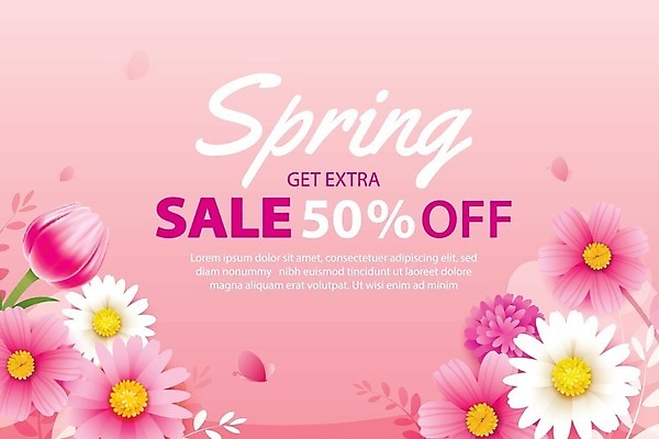 EPS 해외이미지 계절 꽃 분홍색 백그라운드 꽃무늬 일러스트 이벤트 사람없음 쇼핑 세일 봄 해외202009 해외일러스트 식물 컬러 무늬 파일형식 벡터