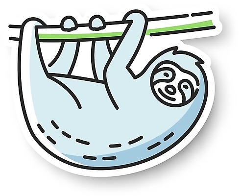 EPS 해외이미지 한마리 스티커 일러스트 사람없음 나무늘보 해외202009 해외일러스트 동물 1 파일형식 벡터