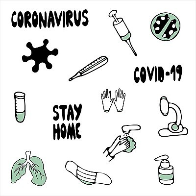 EPS 해외이미지 장갑 일러스트 건강 현미경 관리 주사기 가면 물 세트 고통 수비 바이러스 낙서 온도계 수집 시험관 감염 비누 온도 고립 그만 전염병 증상 해외202009 해외일러스트 자연요소 잡화 감정 의료기기 모션 실험기구 위생용품 질병 파일형식 벡터