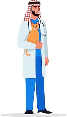 EPS 해외이미지 클립아트 동물 캐릭터 1 디자인 남자 일러스트 청진기 건강 병원 서기 사람 20대 성인 30대 반려동물 의사 플랫 이슬람교 만화 묘사 문서 상업 심플 외과 수의사 사우디아라비아 고립 아랍어 스타일 현실 디테일 해외202009 해외일러스트 일러캐릭터 레이스천 종교 중동 의학 의료기기 모션 청년 장년 의료진 직물 파일형식 벡터 직업 나라