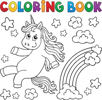 EPS 해외이미지 구름 별 무지개 일러스트 하늘 동화 사람없음 유니콘 젠탱글 해외202009 해외일러스트 자연요소 파일형식 벡터