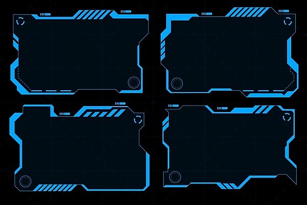 EPS 해외이미지 일러스트 프레임 사람없음 디지털 사이버 UI 인터페이스 해외202009 SF 해외일러스트 파일형식 벡터