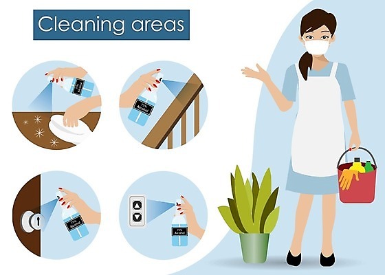 EPS 해외이미지 손 여자 일러스트 난간 버튼 손잡이 마스크 한명 들기 성인 신체부위 계단 양동이 예방 분무기 소독 소독제 위생관리 성인여자한명만 코로나바이러스 생활방역 해외202009 델타변이바이러스 해외일러스트 1 모션 관리 사람 바이러스 방역 여자한명만 성인여자만 파일형식 벡터