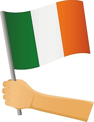 EPS 해외이미지 손 디자인 물결 일러스트 축하 깃발 잡기 플랫 작음 심볼 깃대 봉 아일랜드 애국심 고립 전국 해외202009 해외일러스트 유럽 컨셉 모션 신체부위 크기 파일형식 벡터