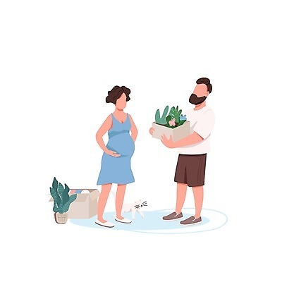 EPS 해외이미지 전신 커플 여자 남자 화분 결혼 일러스트 엄마 남편 함께함 들기 성인 두명 임산부 아내 아빠 원예 헬프 성인만 해외202009 해외일러스트 컨셉 가족 관계 모션 사람 이벤트 취미 임신 도움 파일형식 벡터