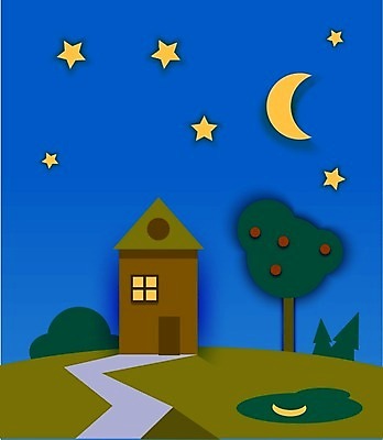 EPS 해외이미지 나무 계절 별 여행 백그라운드 밭 일러스트 자연 하늘 산 주택 풍경 건물 초록색 여름 파란색 빛 마을 어둠 달 시골 야간 숲 언덕 장면 수평선 해외202009 해외일러스트 자연요소 식물 건축물 컬러 농업 생태계 파일형식 벡터