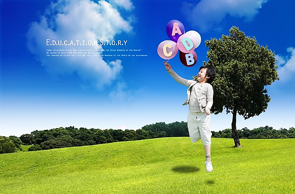 전신 PSD 나무 식물 구름 편집이미지 직업 학생 알파벳 영어 어린이교육 교육 남자 어린이 하늘 영어교육 서기 미소 웃음 사람 동양인 잔디 초원 생활 앞모습 점프 유치원 유치원생 디지털합성 유치원교육 남자만 어린이만 소년만 이미지편집 자연요소 문자 뷰포인트 모션 표정 인종 파일형식