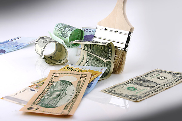 포토 JPG 스튜디오촬영 컨셉 지폐 돈 실내 사람없음 금융 경제 달러 원화 만원 오브젝트 외화 페인트붓 천원 국내포토 내부 붓 재산 파일형식