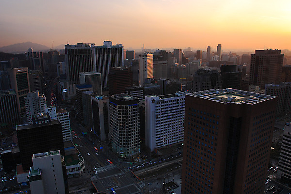 JPG 백그라운드 한국 풍경 빌딩 사람없음 야외 건물 도시풍경 노을 일몰 도시 자연요소 건축물 아시아 파일형식