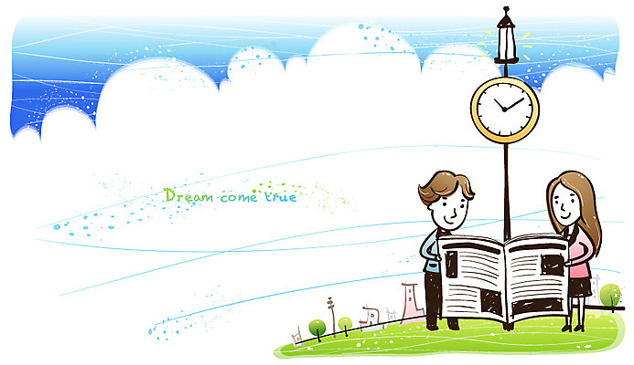 EPS 주간 나무 식물 구름 직업 건축물 여자 남자 건축 시계 가로등 일러스트 비즈니스 하늘 미소 웃음 사람 20대 성인 야외 두명 건물 희망 꿈 도전 구직 직장인 비즈니스맨 비즈니스우먼 신문 취업준비생 청년만 성인만 국내일러스트 자연요소 공공시설 감정 컨셉 표정 청년 간행물 뉴스 파일형식 벡터