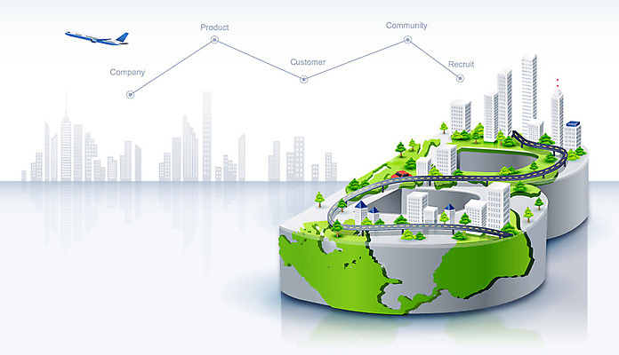 EPS 나무 식물 건축물 건축 지구 백그라운드 세계지도 지도 일러스트 회사 비즈니스 항공교통 비행기 주택 빌딩 사람없음 건물 글로벌 디지털 도시 상품 고객 입체 모집 국내일러스트 교통수단 대중교통 세계 파일형식 벡터