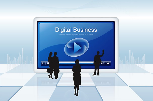 PSD 편집이미지 문자 알파벳 영어 실루엣 비즈니스 버튼 그림자 사람 여러명 디지털 스크린 모니터 비즈니스맨 비즈니스우먼 입체 재생 실행표시 입체문자 플레이어 이미지편집 여자 남자 다수 표시 촬영기법 컴퓨터 직장인 파일형식