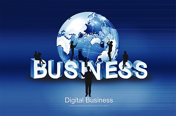 PSD 편집이미지 문자 알파벳 영어 실루엣 지구 비즈니스 그림자 사람 여러명 파란색 글로벌 디지털 비즈니스맨 비즈니스우먼 입체 입체문자 이미지편집 여자 남자 컬러 다수 촬영기법 직장인 파일형식