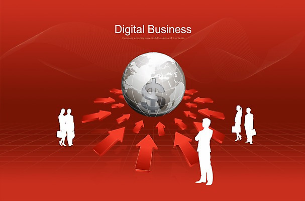 PSD 편집이미지 문자 알파벳 영어 실루엣 화살표 지구 가방 비즈니스 그림자 사람 여러명 빨간색 글로벌 디지털 비즈니스맨 비즈니스우먼 입체 입체문자 이미지편집 잡화 여자 남자 컬러 다수 촬영기법 직장인 파일형식