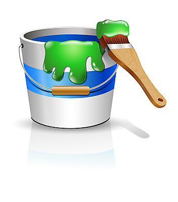 EPS 아이콘 입체아이콘 사람없음 쇼핑 페인트 물감 붓 양동이 오브젝트 페인트통 페인트붓 2D아이콘 통 미술도구 입체 파일형식 벡터