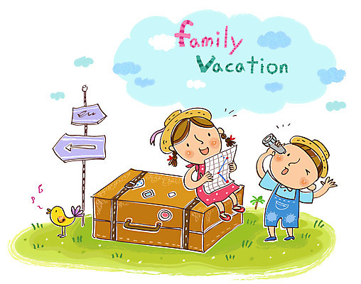 EPS 주간 동물 구름 여자 남자 초등학생 어린이 여행 지도 가방 일러스트 가족 조류 하늘 휴가 휴식 병아리 남매 미소 웃음 사람 소녀 소년 잔디 초원 야외 두명 여름 여름휴가 바캉스 여행가방 망원경 팻말 표지판 방향 밀짚모자 관측도구 어린이만 국내일러스트 자연요소 식물 모자_잡화 학생 잡화 계절 컨셉 관계 프레임 알림판 표정 도구 파일형식 벡터 여름_계절