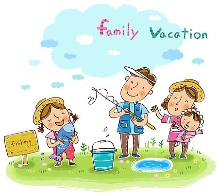 EPS 주간 동물 구름 여자 남자 초등학생 어린이 여행 일러스트 가족 하늘 엄마 낚시 휴가 휴식 어류 미소 웃음 사람 소녀 초원 여러명 20대 성인 야외 물 여름 여름휴가 바캉스 팻말 표지판 아빠 낚싯대 양동이 자매 밀짚모자 국내일러스트 자연요소 모자_잡화 학생 계절 다수 컨셉 관계 레저 프레임 알림판 표정 청년 수중동물 낚시용품 파일형식 벡터 여름_계절