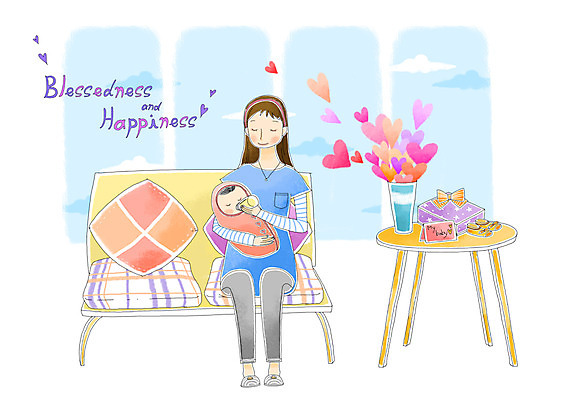 PSD 구름 여자 행복 화분 가구 쿠션 의자 일러스트 가족 탁자 하늘 방석 선물 사랑 미소 웃음 사람 20대 성인 두명 선물상자 상자 소파 화목 임산부 임신 육아 우유 하트 아기 젖병 여자만 국내일러스트 자연요소 모양 감정 생활용품 컨셉 관계 유제품 표정 청년 아기용품 파일형식