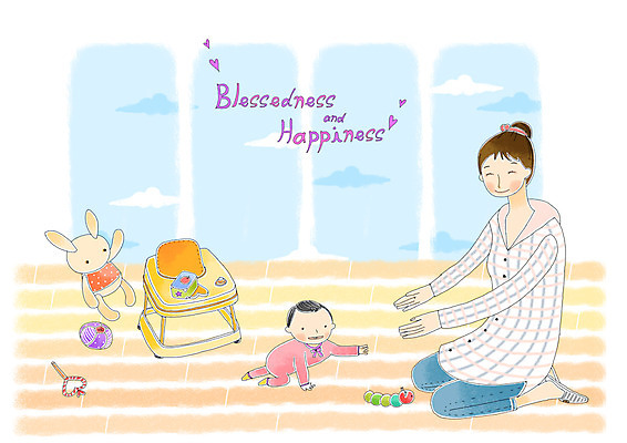 PSD 여자 행복 인형 일러스트 가족 실내 사랑 미소 웃음 사람 20대 성인 두명 장난감 놀이용품 화목 임산부 임신 아기용품 육아 하트 아기 토끼인형 보행기 여자만 국내일러스트 모양 감정 컨셉 관계 표정 청년 내부 토끼 오브젝트 파일형식