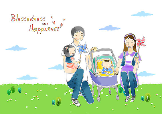 PSD 식물 구름 여자 남자 행복 어린이 한쌍 일러스트 가족 사랑 미소 웃음 사람 소녀 초원 여러명 20대 성인 부모 화목 임산부 임신 아기용품 육아 자녀 하트 아기 바람개비 유모차 국내일러스트 자연요소 모양 감정 다수 컨셉 관계 표정 청년 오브젝트 파일형식