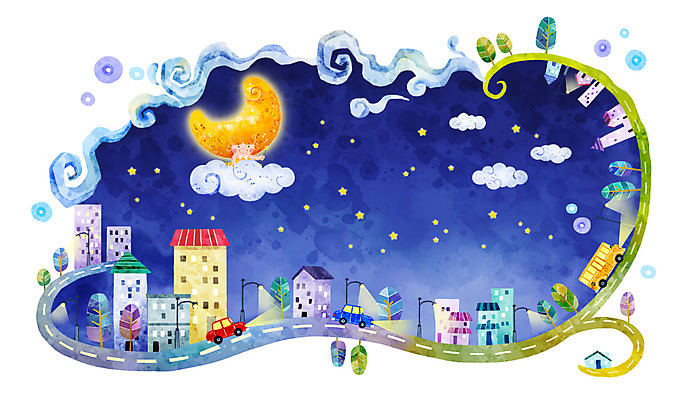 PSD 나무 식물 구름 건축물 건축 별 도로 육상교통 백그라운드 가로등 일러스트 승용차 자동차 밤하늘 날씨 거리 버스 주택 사람없음 건물 마을 달 야간 초승달 국내일러스트 자연요소 공공시설 길 교통수단 교통시설 하늘 대중교통 파일형식