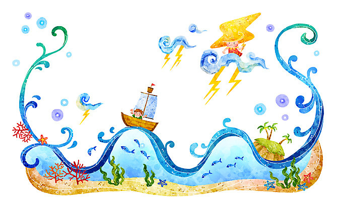 PSD 나무 식물 동물 구름 남자 초등학생 어린이 파도 바다 섬 백그라운드 일러스트 하늘 날씨 항해 어류 한명 사람 소년 물 야자수 해조류 돛단배 번개 선박 남자만 남자한명만 어린이만 소년만 소년한명만 국내일러스트 자연요소 1 학생 수상교통 배_교통 수중동물 해양식물 파일형식