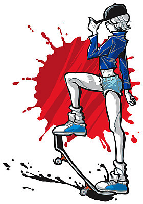 EPS 전신 라이프스타일 여자 스포츠 일러스트 모션 청소년 한명 사람 라이프 10대 레포츠 청춘 십대라이프스타일 스케이트보드 여자만 여자한명만 십대만 십대여자만 십대여자한명만 국내일러스트 1 컨셉 레저 생활 보드_스포츠 파일형식 벡터