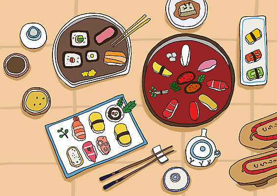 PSD 식기 음식 라인일러스트 일러스트 젓가락 주전자 잔 사람없음 초밥 양념 차 수프 찻잔 다기 생선초밥 김초밥 레시피 나막신 게다 일본음식 국내일러스트 음료 신발 주방용품 수저 다도 일본전통 파일형식