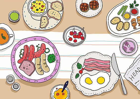 PSD 그릇 식기 접시 음식 빵 라인일러스트 일러스트 육류 사람없음 샐러드 양념 체리 소시지 나이프 아침식사 계란프라이 브런치 베이컨 레시피 국내일러스트 과일 식재료 돼지고기 식사 가공식품 칼 계란요리 파일형식