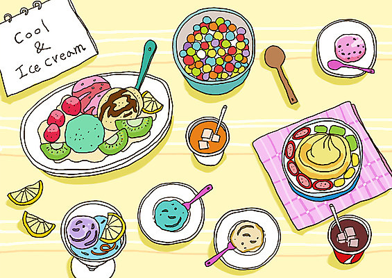 PSD 음료 음식 과일 라인일러스트 일러스트 아이스크림 디저트 여름음식 키위 빨대 사람없음 숟가락 레몬 콜라 레시피 자두 과일빙수 구슬아이스크림 음료수컵 제철음식 국내일러스트 수저 컵 탄산음료 빙수 제철 파일형식 여름_계절