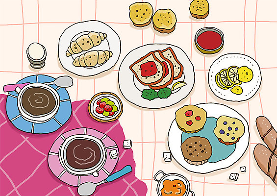 PSD 그릇 접시 커피 음식 빵 과일 라인일러스트 일러스트 사람없음 케이크 숟가락 바게트 커피잔 찻잔 잼 설탕 각설탕 크루아상 레몬 식빵 브런치 머핀 레시피 딸기잼 국내일러스트 식기 음료 디저트 잔 수저 식사 소스_음식 파일형식