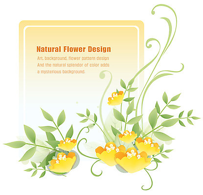 EPS 식물 디자인 꽃잎 꽃 줄기 백그라운드 잎 꽃백그라운드 일러스트 자연 나뭇잎 사람없음 노란색 플라워배경 국내일러스트 컬러 생태계 파일형식 벡터