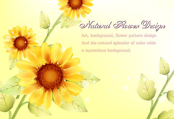 EPS 식물 디자인 꽃잎 꽃 줄기 백그라운드 잎 꽃백그라운드 일러스트 자연 나뭇잎 해바라기 사람없음 노란색 플라워배경 국내일러스트 컬러 생태계 파일형식 벡터