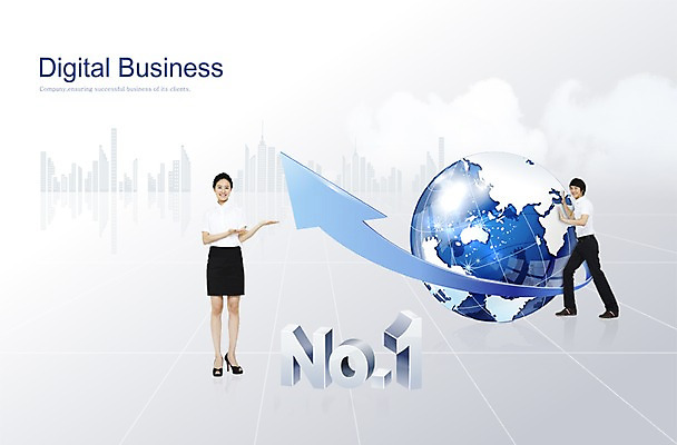 전신 PSD 구름 편집 편집이미지 디자인 여자 남자 화살표 지구 백그라운드 비즈니스 하늘 안내 설명 서기 사람 동양인 20대 성인 두명 그래픽 글로벌 디지털 최고 비즈니스맨 비즈니스우먼 발표 디지털합성 넘버원 청년만 성인만 비즈니스백그라운드 이미지편집 자연요소 모션 인종 청년 직장인 파일형식