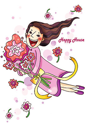 PSD 식물 라이프스타일 여자 꽃 행복 일러스트 한명 사람 20대 성인 라이프 여자만 여자한명만 성인여자만 청년만 청년여자만 성인한명만 청년여자한명만 성인여자한명만 성인만 국내일러스트 1 감정 청년 생활 파일형식