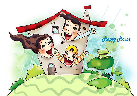 PSD 라이프스타일 여자 남자 행복 초등학생 어린이 일러스트 가족 주택 사람 소년 성인 건물 라이프 세명 화목 국내일러스트 학생 건축물 감정 컨셉 관계 생활 파일형식