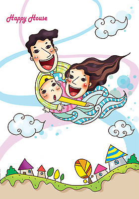 PSD 나무 식물 구름 라이프스타일 건축물 여자 남자 건축 행복 아들 초등학생 어린이 한쌍 일러스트 가족 상상 주택 미소 웃음 사람 소년 성인 건물 라이프 세명 화목 비행 국내일러스트 자연요소 학생 감정 컨셉 관계 표정 생활 파일형식