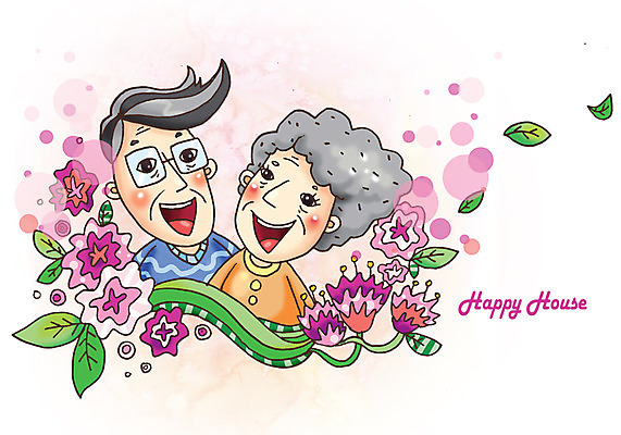 PSD 식물 라이프스타일 부부 커플 여자 할아버지 노년 남자 꽃잎 꽃 행복 할머니 잎 일러스트 나뭇잎 미소 웃음 사람 성인 두명 라이프 노부부 화목 노인만 성인만 국내일러스트 감정 컨셉 관계 표정 생활 파일형식