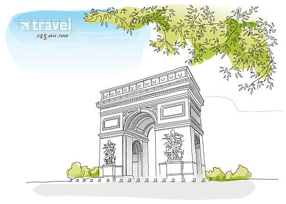 EPS 주간 나무 식물 해외 건축물 건축 유럽 문화 해외여행 여행 일러스트 하늘 사람없음 야외 건물 관광지 프랑스 도시 세계여행 역사 개선문 파리_프랑스 서유럽 국내일러스트 자연요소 나라 세계 파일형식 벡터