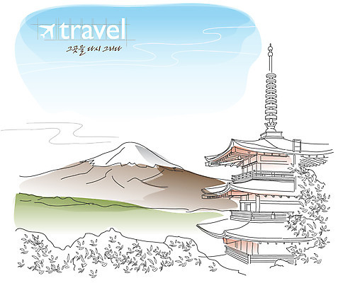EPS 주간 동양문화 해외 건축물 건축 아시아 문화 해외여행 여행 고건축 일러스트 하늘 산 기와 풍경 사람없음 야외 관광지 일본 동양건축 도시 사찰 세계여행 역사 후지산 국내일러스트 자연요소 나라 종교건축 세계 세계문화유산 파일형식 벡터 동양