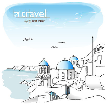 EPS 주간 동물 해외풍경 해외 건축물 건축 바다 해외여행 여행 일러스트 갈매기 조류 하늘 풍경 사람없음 야외 관광지 교회 마을 도시 세계여행 그리스 산토리니 산토리니섬 국내일러스트 자연요소 유럽 섬 종교건축 건물 세계 파일형식 벡터