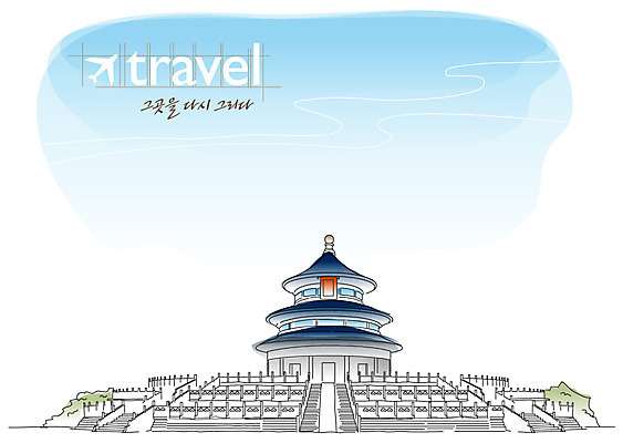 EPS 주간 해외 건축물 건축 아시아 해외여행 여행 고건축 일러스트 하늘 사람없음 야외 관광지 중국 도시 세계여행 천단 하북성 국내일러스트 자연요소 나라 세계 성 파일형식 벡터