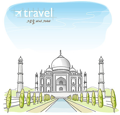 EPS 주간 나무 식물 해외 건축물 건축 문화 해외여행 여행 일러스트 하늘 사람없음 야외 건물 관광지 궁전 도시 세계여행 역사 인도 이슬람교 타지마할 이슬람문화 국내일러스트 자연요소 아시아 종교 외국문화 고건축 세계 세계문화유산 파일형식 벡터