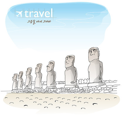 EPS 주간 해외 문화 해외여행 여행 유적 일러스트 하늘 사람없음 야외 관광지 조각상 도시 세계여행 남아메리카 역사 신비 석상 칠레 모아이 이스트섬 국내일러스트 자연요소 전통 컨셉 아메리카 세계 조형물 이스터섬 파일형식 벡터