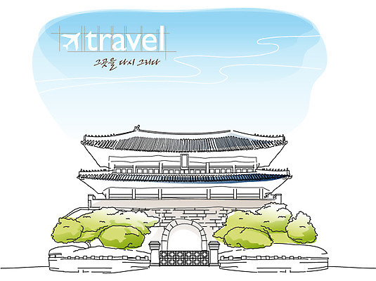 EPS 주간 건축물 건축 문화 여행 일러스트 하늘 서울 한국 사람없음 야외 건물 관광지 문화재 도시 세계여행 성 역사 숭례문 국보 국내일러스트 자연요소 아시아 세계 랜드마크 파일형식 벡터