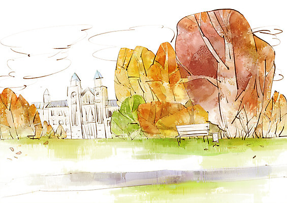 주간 PSD 나무 구름 사계절 계절 공원 길 백그라운드 벤치 의자 일러스트 자연 하늘 단풍나무 풍경 사람없음 야외 건물 가을풍경 가을 성 이국적 가을배경 국내일러스트 자연요소 식물 건축물 공공시설 가구 단풍 생태계 파일형식 가을_계절