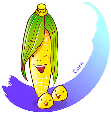 EPS 식물 캐릭터 알파벳 채소 일러스트 곡류 옥수수 사람없음 농작물 노란색 낟알 식물캐릭터 채소캐릭터 일러캐릭터 영어 컬러 농업 파일형식 벡터