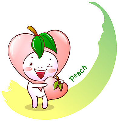EPS 식물 캐릭터 알파벳 열매 분홍색 잎 과일 일러스트 사람없음 농작물 복숭아 과일캐릭터 식물캐릭터 복숭아캐릭터 일러캐릭터 영어 컬러 농업 파일형식 벡터