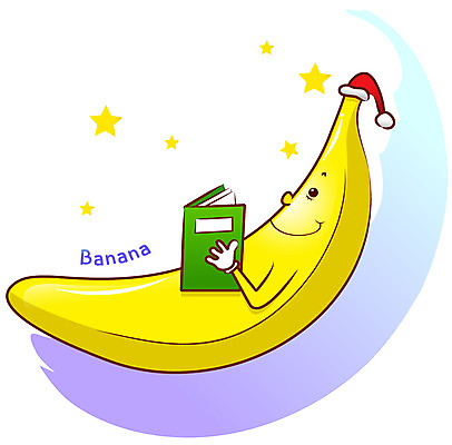 EPS 식물 캐릭터 모자 알파벳 별 과일 일러스트 바나나 사람없음 책 농작물 독서 노란색 잠 과일캐릭터 식물캐릭터 일러캐릭터 자연요소 영어 잡화 컬러 농업 파일형식 벡터